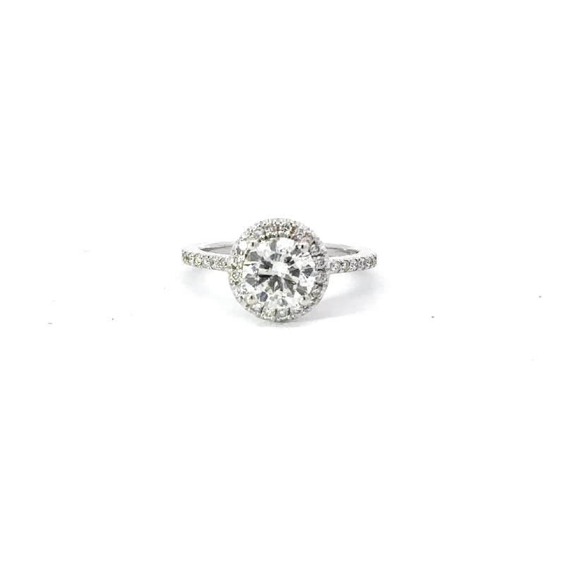 Sparkle For Less – Shop Our Limited-Time Jewelry Deals 1.00 Round Natural Diamond Engagement Ring with Halo | Engagement Ring Wednesday