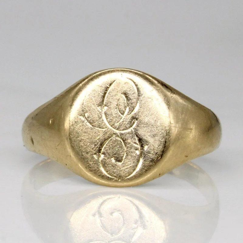 Stunning Jewelry At A Fraction Of The Price 10k Yellow Gold 'G' Signet Ring | SZ 10.25 |