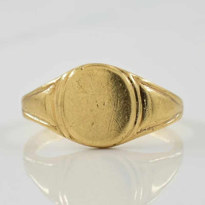 Timeless Jewelry At Special Discount Rates 10k Yellow Gold Plain Signet Ring | SZ 5.5 |