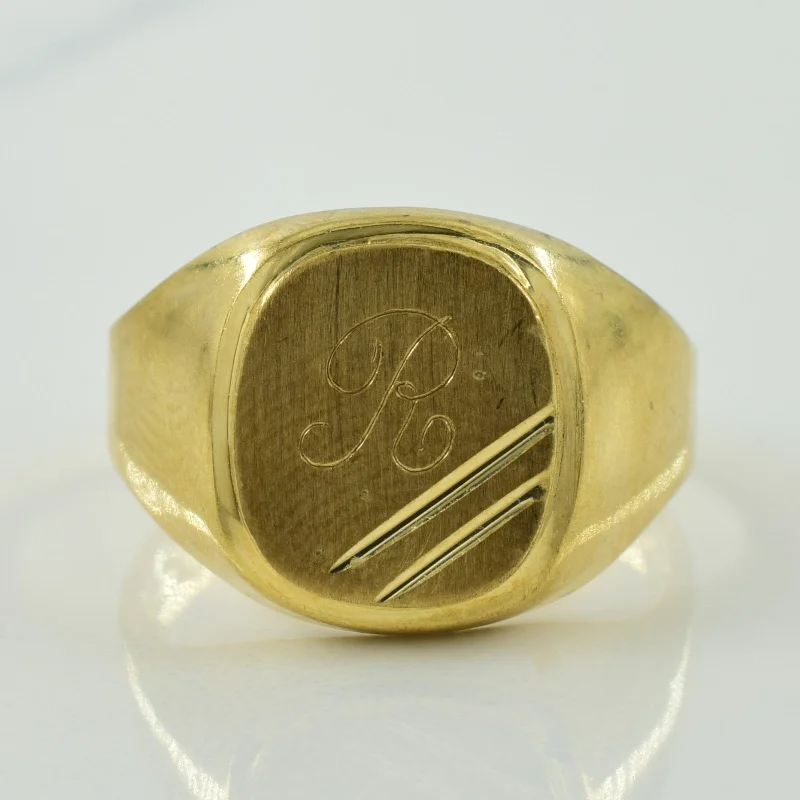 Don't Miss Our Biggest Jewelry Sale Of The Season 10k Yellow Gold 'R' Initialed Signet Ring | SZ 9.5 |