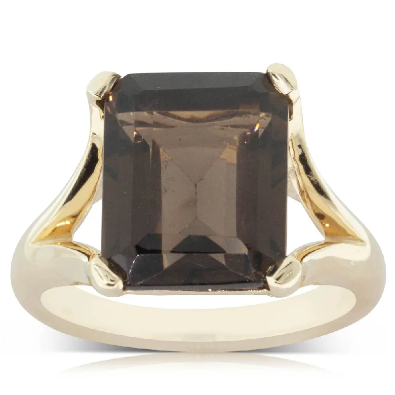 Personalized Jewelry Sale – Unique Gifts At Low Prices 14ct Yellow Gold Smokey Quartz Verona Ring