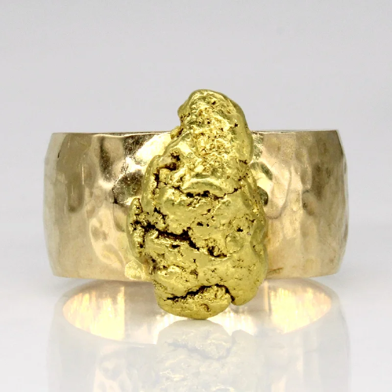 Flash Sale On Exquisite Jewelry – Don't Miss Out 14k Yellow Gold and Gold Nugget Ring | SZ 9.75 |