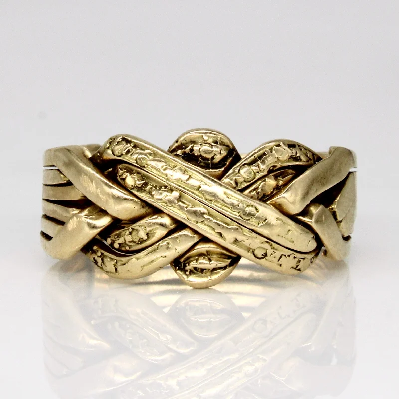 Unique Jewelry Designs Now At Discounted Rates 14k Yellow Gold Solved Puzzle Ring | SZ 8.5 |