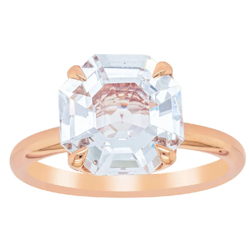 Elegant Necklaces And Bracelets At Limited-Time Offers 18ct Rose Gold Aquamarine Octavia Ring