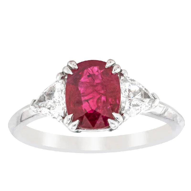 Limited-Time Offer On Premium Jewelry Collections 18ct White Gold 1.53ct Ruby & Diamond Ring