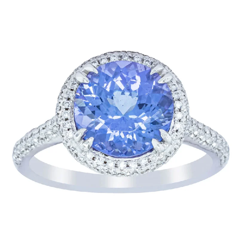 Exclusive Jewelry Sale – Shine For Less 18ct White Gold 2.66ct Tanzanite & Diamond Halo Ring