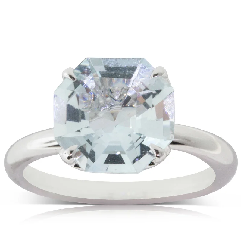 Get The Jewelry You Love At A Price You Love 18ct White Gold Aquamarine Octavia Ring