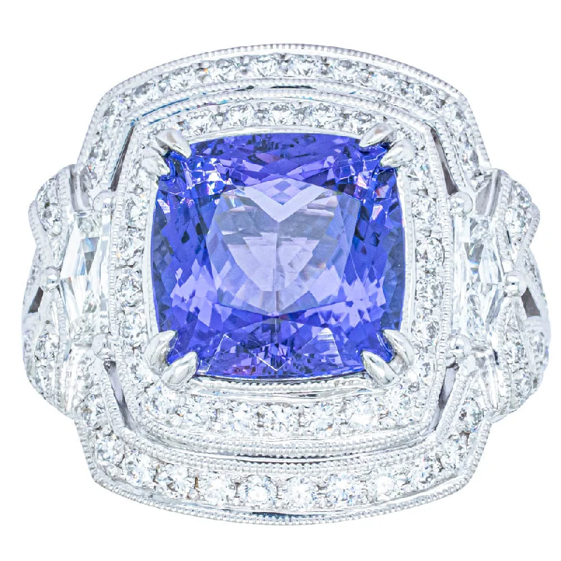 Jewelry Deals That Outshine The Rest 18ct White Gold 5.75ct Tanzanite & Diamond Halo Ring