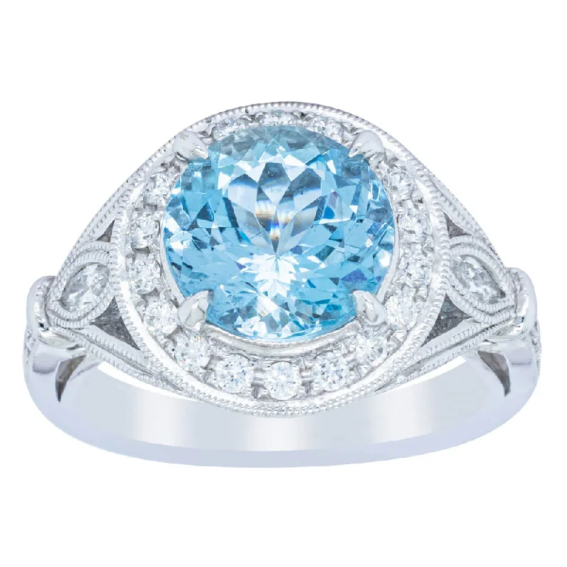 Don't Miss Out On Jaw-Dropping Jewelry Discounts 18ct White Gold Aquamarine & Diamond Halo Ring