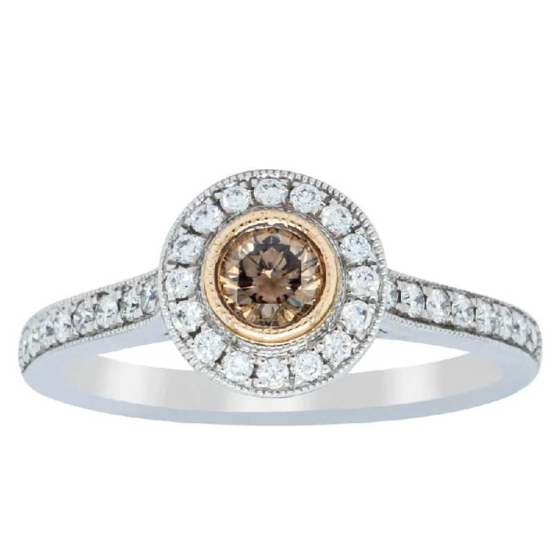 Premium Jewelry At Promotional Prices – Shine Today 18ct White Gold .22ct Champagne Diamond Ring