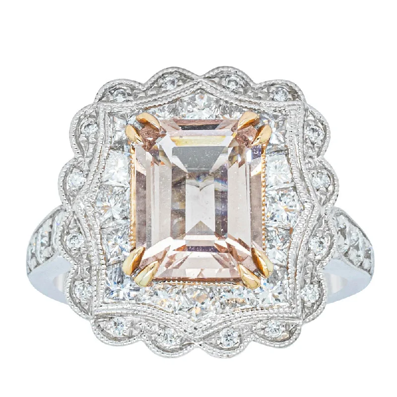 Celebrate With Sparkle – Jewelry Sale Now Live 18ct White & Rose Gold 2.09ct Morganite & Diamond Ring