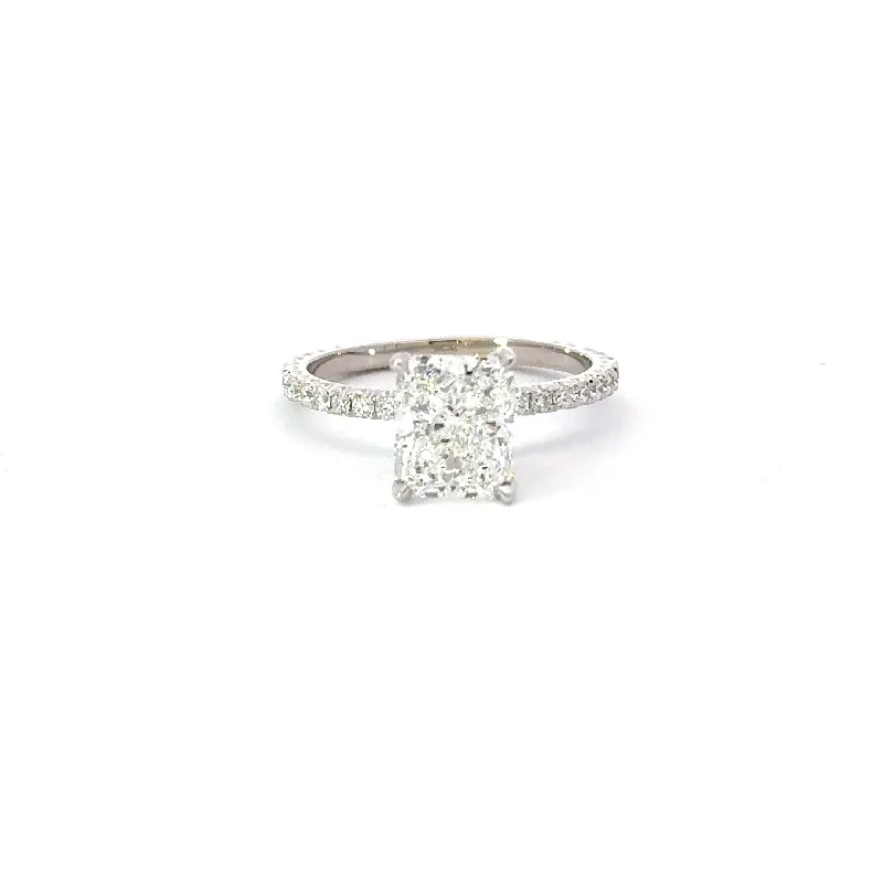 Sparkle More For Less – Jewelry Sale Happening Now 2.51 Radiant Natural Diamond Engagement Ring with Hidden Halo