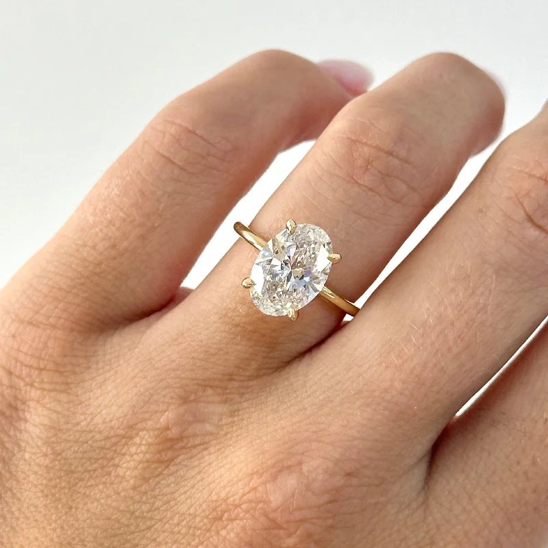 Chic And Stylish Jewelry At Exclusive Prices 3.53 Oval Lab Diamond Engagement Ring | Engagement Ring Wednesday