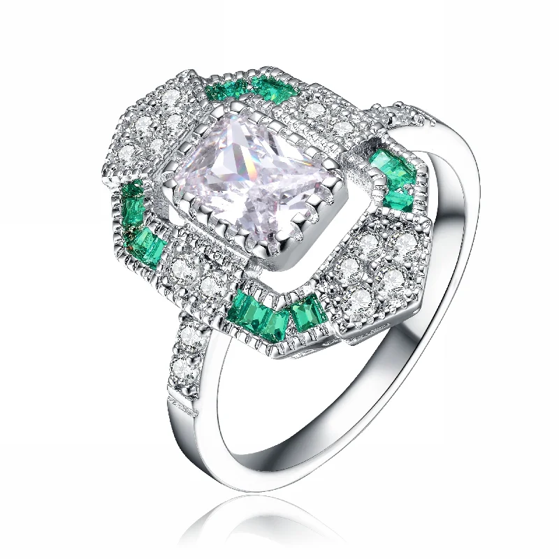 Premium Jewelry, Premium Discounts – Act Fast Déco Green Lattice Cocktail Ring
