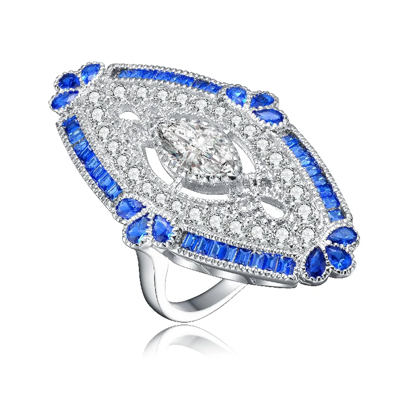 Final Call For Exquisite Jewelry At Reduced Rates Déco Ocean Blue Cocktail Ring