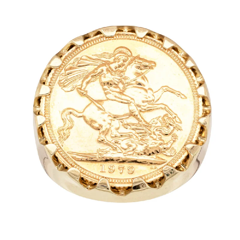 Trending Jewelry Styles Now At Limited-Time Discounts 9ct Yellow Gold Full Sovereign Claw Set Ring