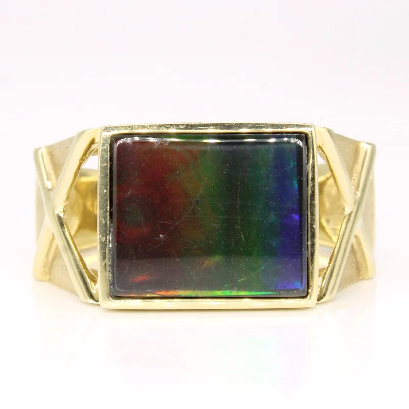 Timeless Beauty, Unbeatable Deals – Jewelry Sale On Ammolite Cocktail Ring | 4.60ct | SZ 9.75 |