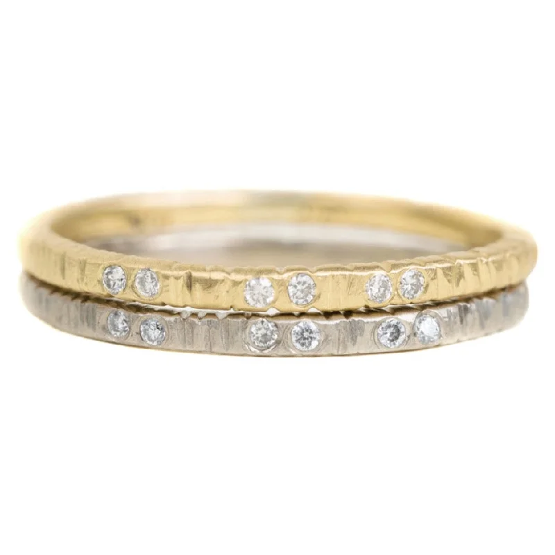 High-Quality Gemstone Jewelry For Special Occasions Aspen Wedding Stackers with Diamonds - 18ky Gold, 14kpw Gold + VS Diamonds High-Quality Gemstone Jewelry For Special Occasions Aspen Wedding Stackers with Diamonds - 18ky Gold, 14kpw Gold + VS Diamonds