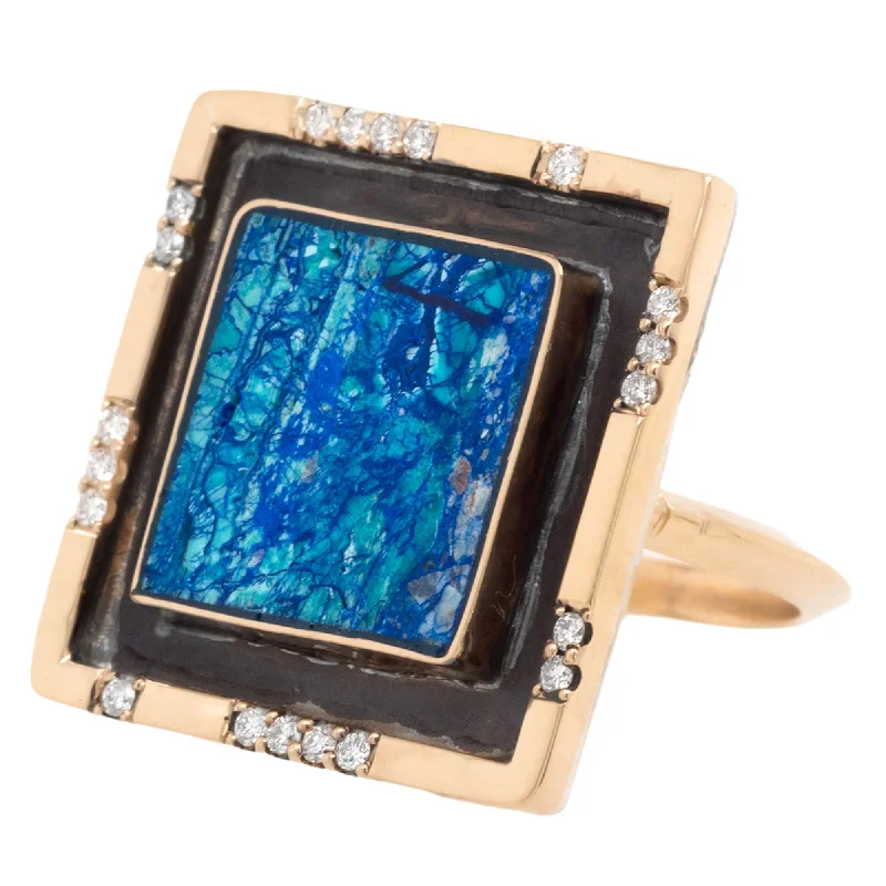 Shop Dazzling Jewelry At The Best Prices Azurite Diamond Halo Ring