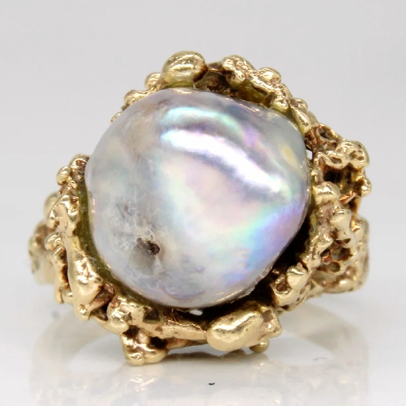 Chic, Trendy, And Affordable Jewelry Sale Baroque Pearl Freeform Ring | SZ 6.75 |