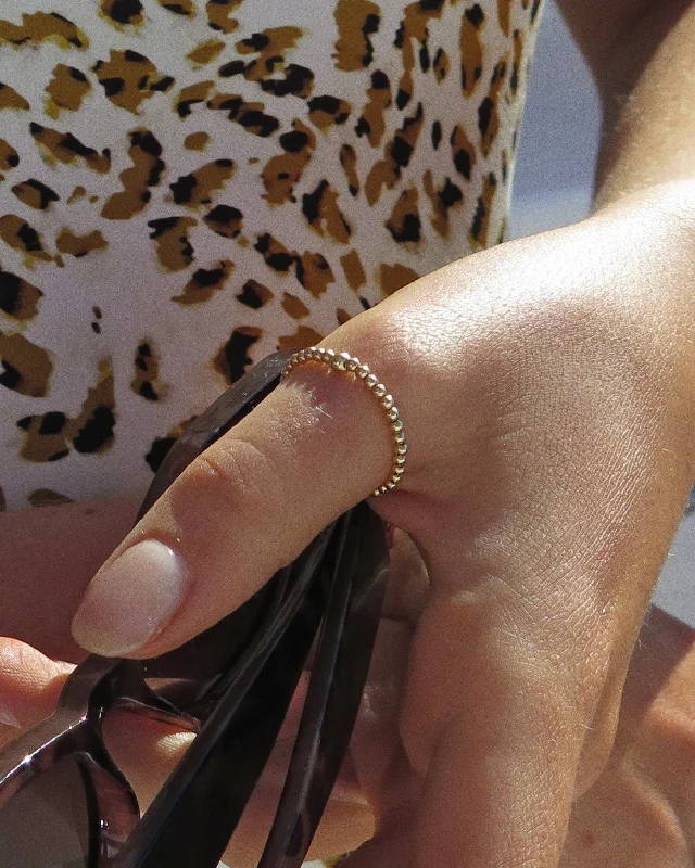 Jewelry Clearance Sale – Final Reductions Beaded Ring  - 14k Yellow Gold Fill