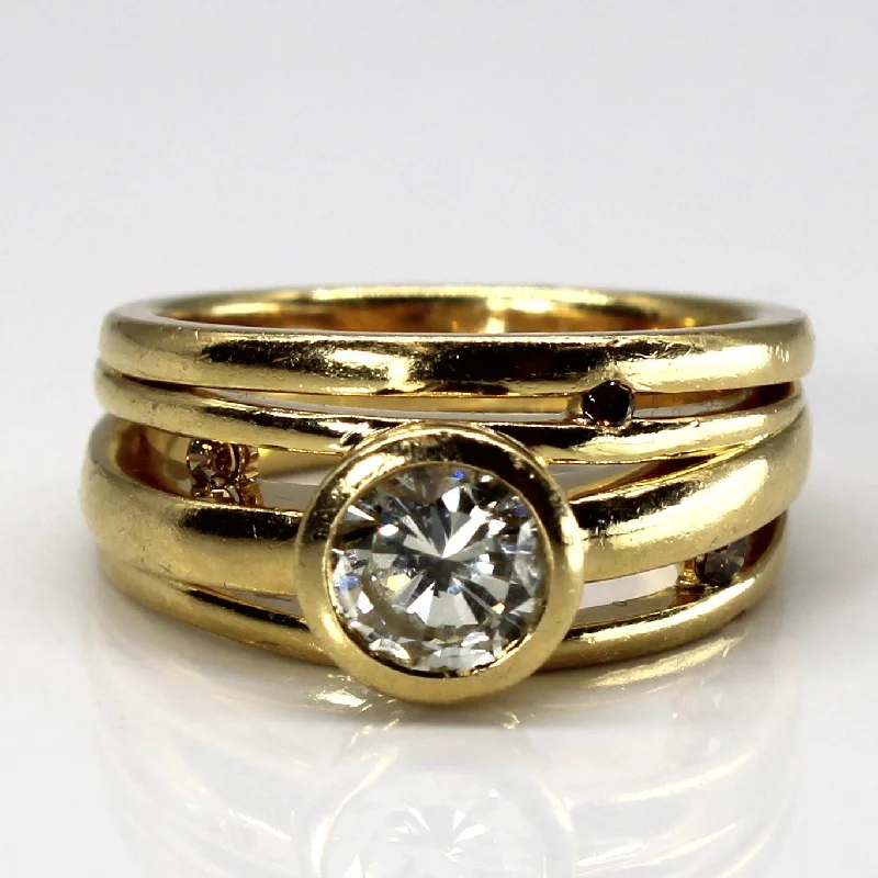 Bestselling Jewelry At Special Promotional Rates Bezel Set Diamond Multi Layer Gold Ring | 1.14ctw SI2 L/M | SZ 6.75 |