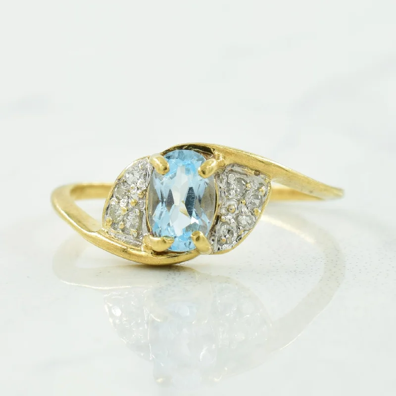 Exclusive Jewelry Sale – Grab Timeless Pieces Now Blue Topaz & Diamond Bypass Ring | 0.50ct, 0.04ctw | SZ 4.75 |