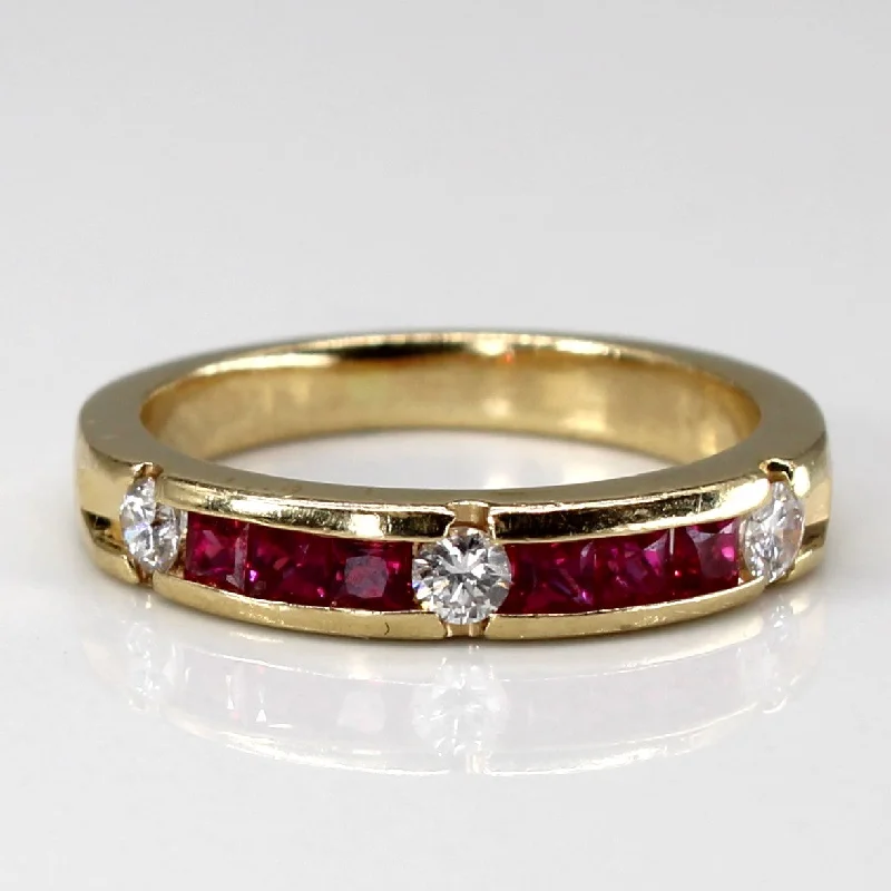 Unbeatable Offers On Luxury And Everyday Jewelry Channel Set Ruby & Diamond Band | 0.24ctw | 0.12ctw | SZ 5.75 |