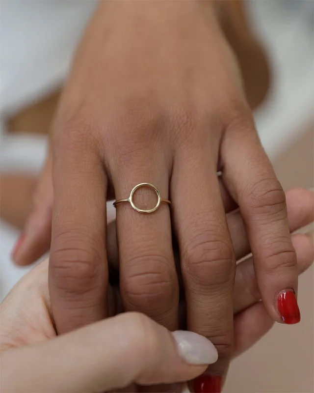 Shop Stylish Jewelry Now And Save Big Circle Ring  - 14k Yellow Gold Fill