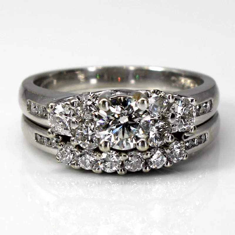 Premium Jewelry At Special Low Prices For A Limited Time Cluster Diamond Engagement Ring Set | 1.35ctw I1 G/H | SZ 7.5 |