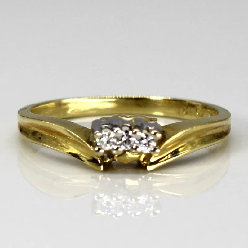 Limited-Time Offer On Elegant Jewelry Pieces Diamond Three-Stone 18k Ring | 0.05ct | SZ 4.75 |