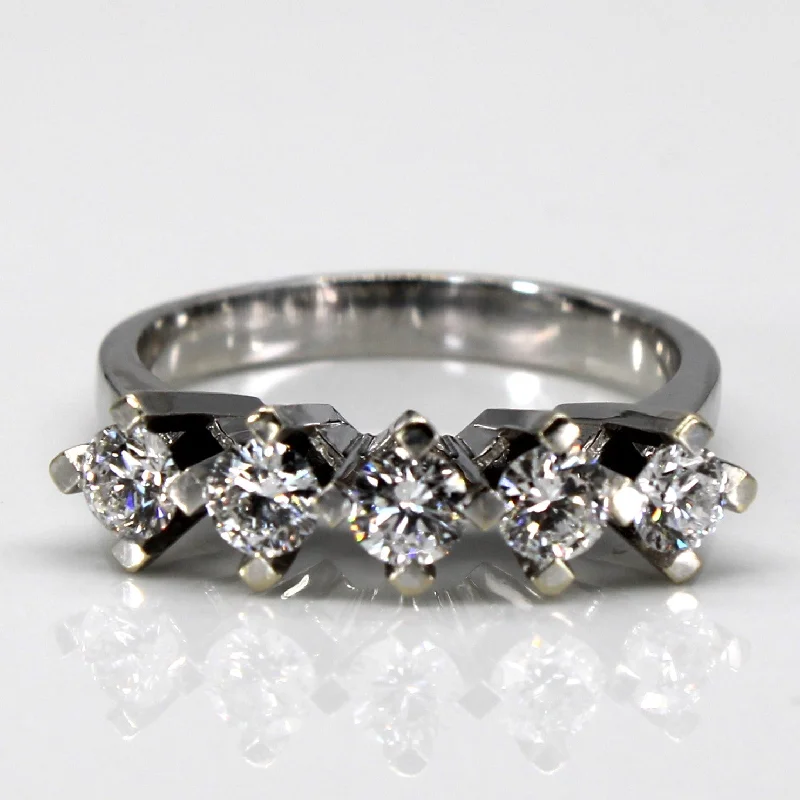 Sparkle For Less – Shop Jewelry Deals Now Five Stone Diamond 18k Ring | 1 ctw | SZ 8.25   |