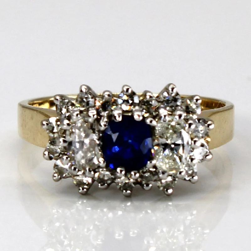 Elegant Designs, Unbeatable Discounts – Shop Jewelry Now Sapphire and Diamond Cluster 14k Ring | 0.5 ctw, 0.33ctw, 0.45ctw | SZ 6.5 |