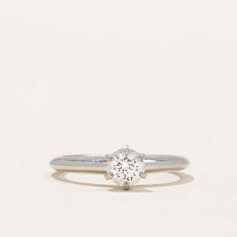 Shop Signature Jewelry Styles At Exclusive Prices 'Tiffany & Co.' Solitaire Diamond Platinum Ring | 0.45ct | SZ 5