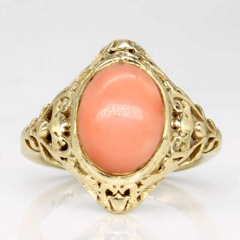 The Perfect Accessory For Less – Jewelry Sale Live Coral Art Deco Style Ring | 2.50ct | SZ 3.25 |