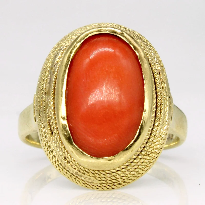 Big Discounts On Elegant Jewelry Collections Coral Cocktail Ring | 3.00ct | SZ 5.5 |