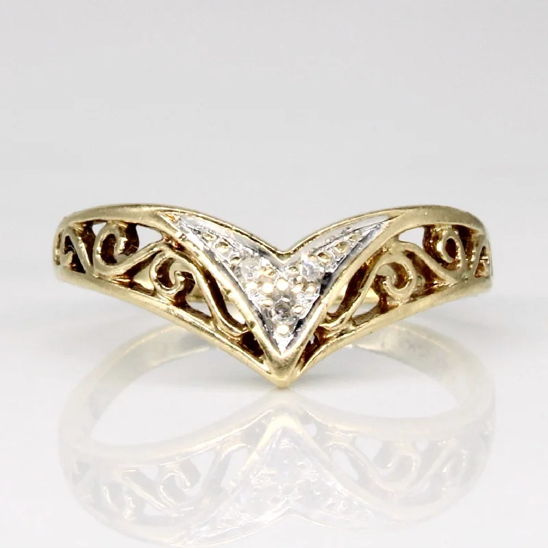 Sparkle For Less – Shop Jewelry Deals Now Diamond Chevron Ring | 0.02ctw | SZ 3.5 |