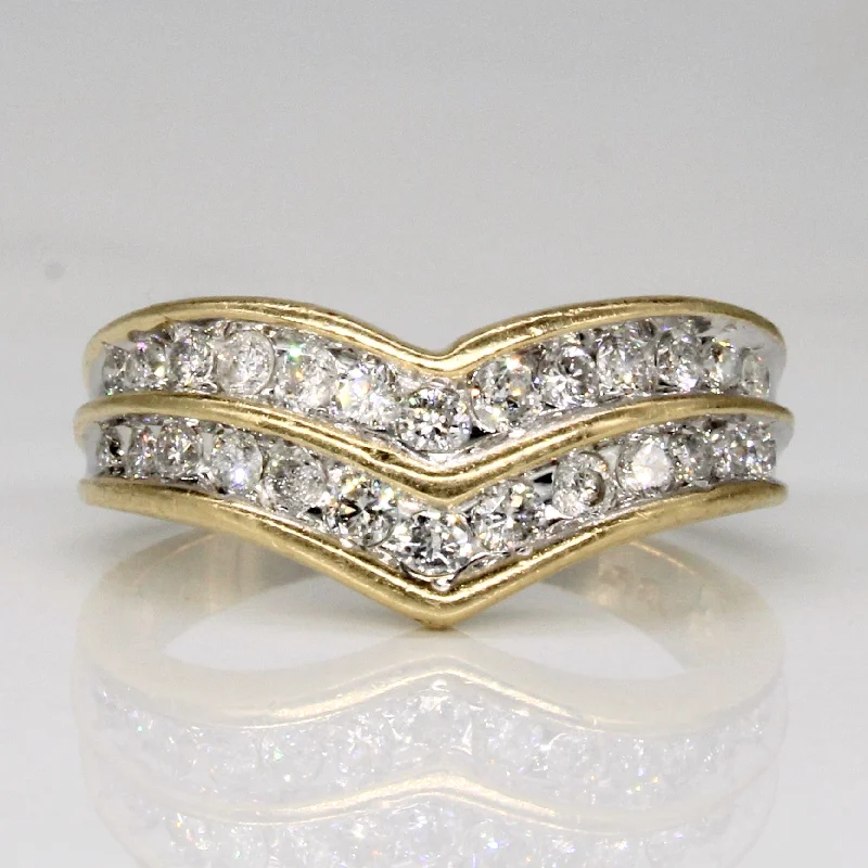 Jewelry Clearance – Final Chance To Save Big Diamond Chevron Ring | 0.40ctw | SZ 5.25 |