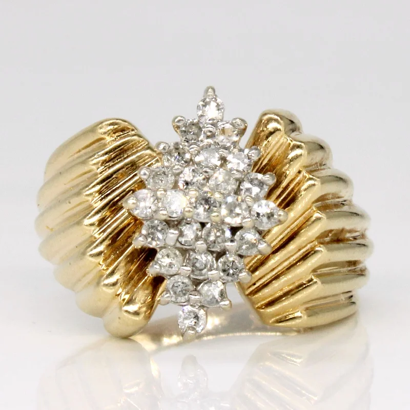 Versatile Layering Jewelry For Effortless Chic Diamond Cluster Cocktail Ring | 0.30ctw | SZ 4.75 |