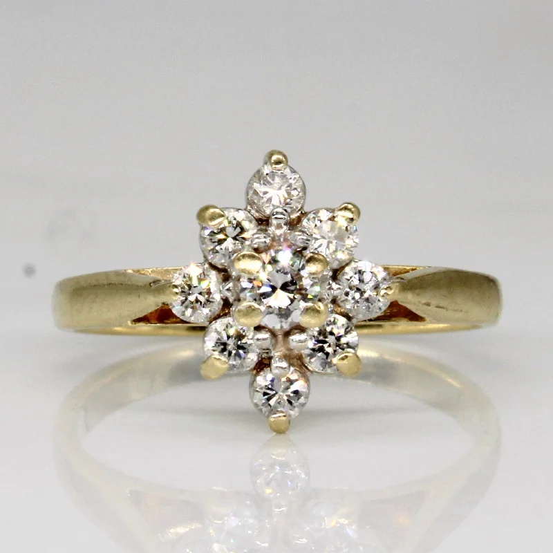 Elevate Your Outfit With Discounted Statement Jewelry Diamond Cluster Ring | 0.42ctw | SZ 5.75 |