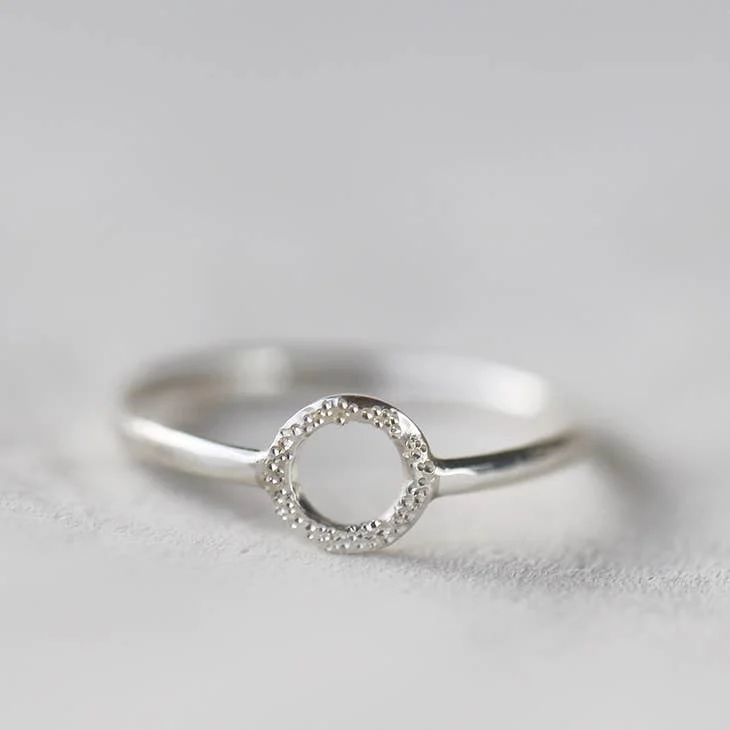 Timeless Jewelry, Timeless Savings – Don't Wait Diamond Dusted Open Circle Silver Ring Timeless Jewelry, Timeless Savings – Don't Wait Diamond Dusted Open Circle Silver Ring