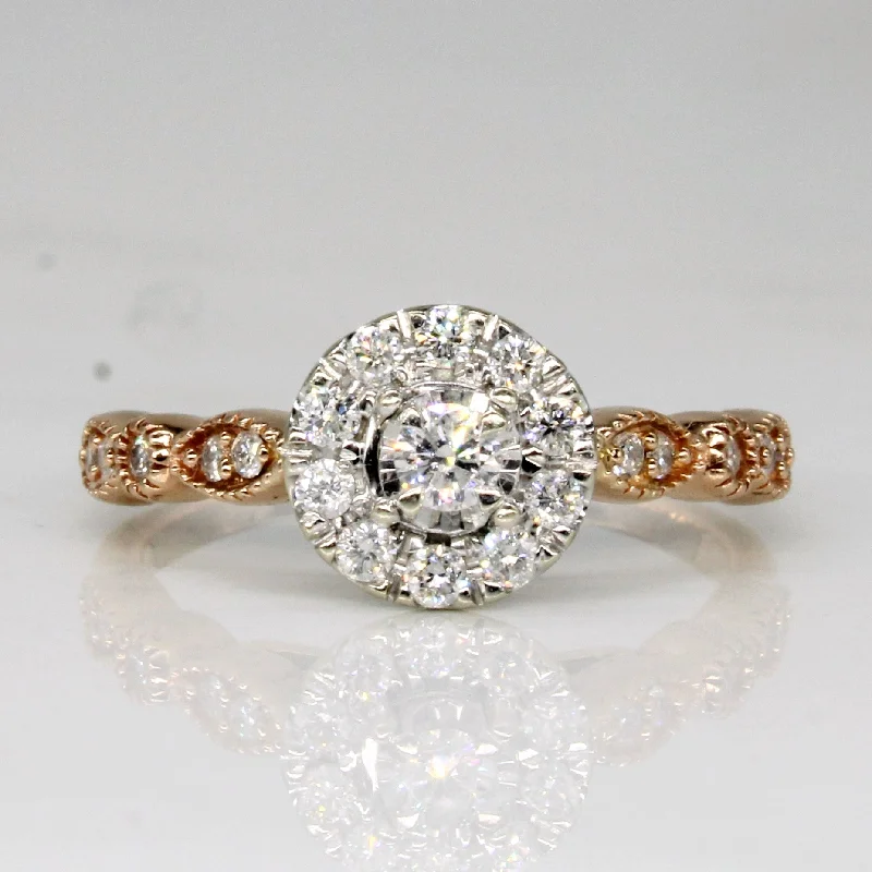 Luxury Jewelry Without The Luxury Price Tag Diamond Halo Engagement Ring | 0.40ctw | SZ 6.5 |