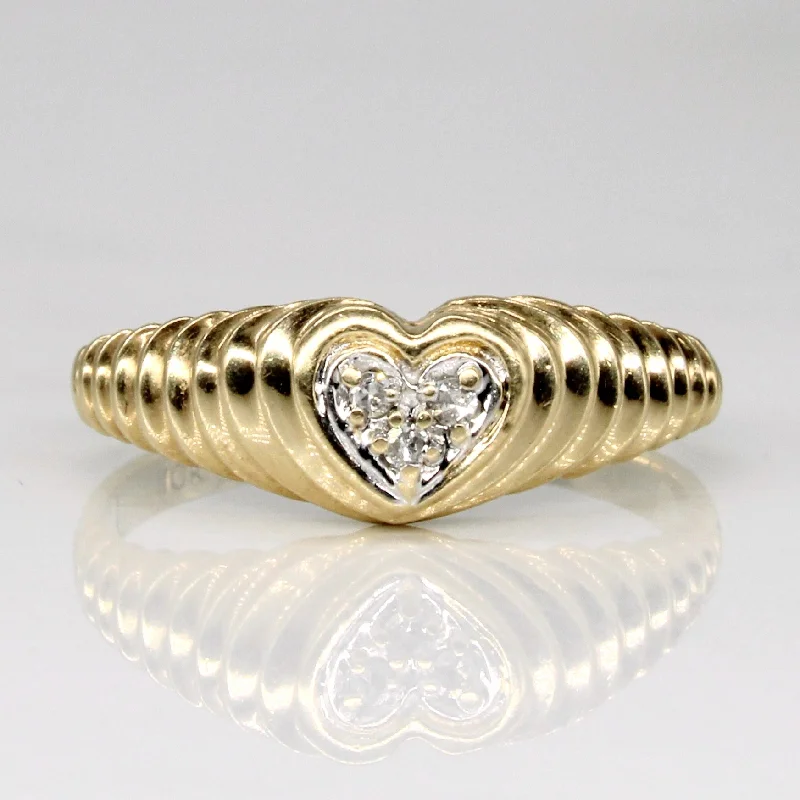 Affordable Glamour – Premium Jewelry For Less Diamond Heart Ring | 0.03ctw | SZ 7.5 |