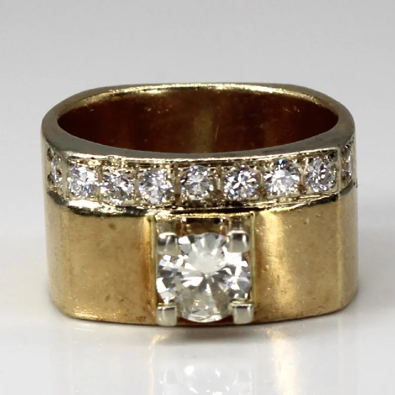 Grab Your Dream Jewelry At The Lowest Prices Diamond Wide Gold Band | 0.87ctw | SZ 5.5 |