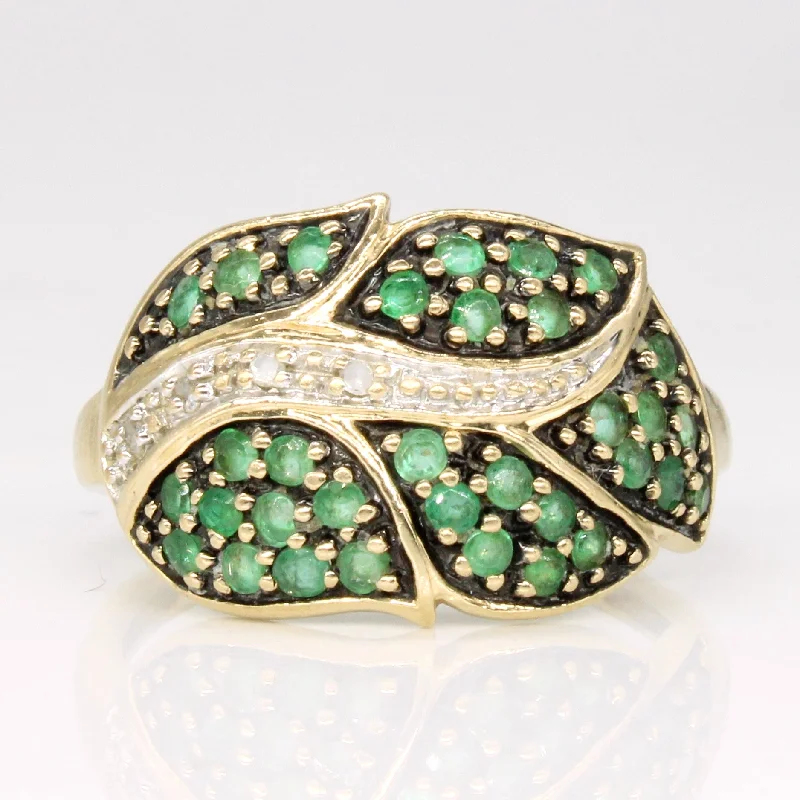 Trending Jewelry Styles Now At Limited-Time Discounts Emerald & Diamond Leaf Ring | 0.40ctw, 0.02ctw | SZ 6.75 |