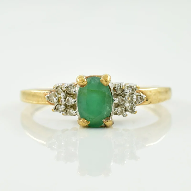 Must-Have Jewelry At Unbelievable Discounts Emerald & Diamond Ring | 0.50ct, 0.06ctw | SZ 7 |