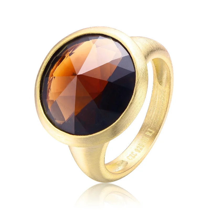 Shop Handcrafted Jewelry At Special Promotional Rates Gold Plated Louise Brown Cocktail Ring