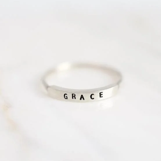 Don't Miss Out – Shop Elegant Jewelry For Less Grace: Diamond Dusted Message Ring