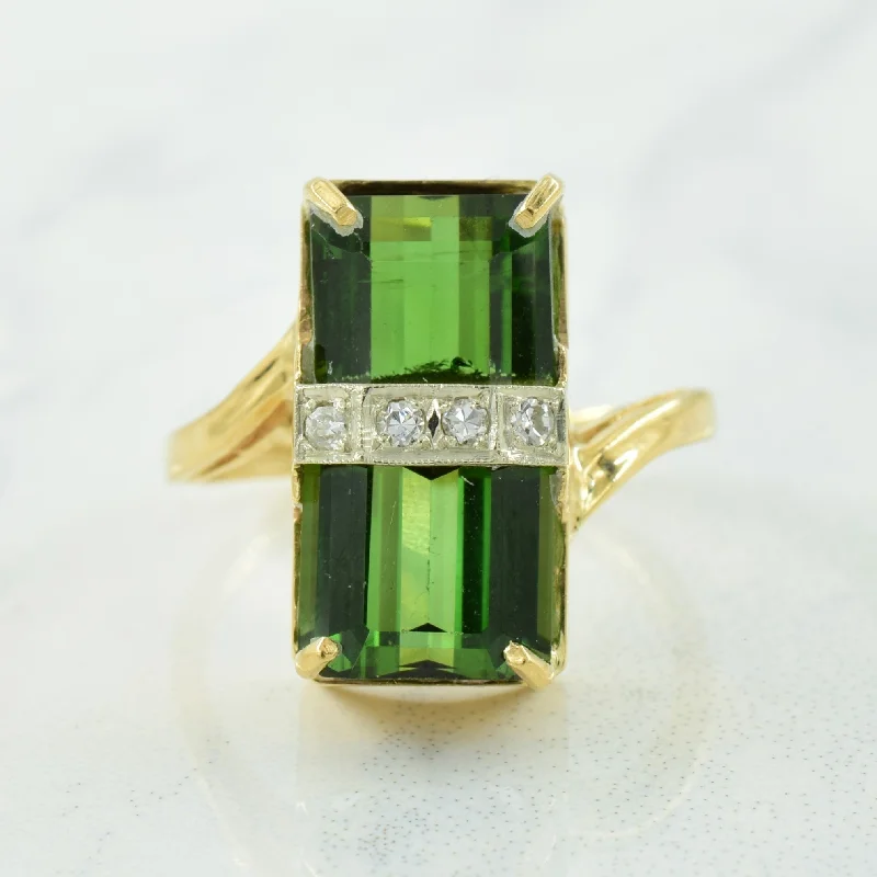 Everyday Jewelry Essentials Now On Sale Green Tourmaline & Diamond Bypass Ring | 5.00ct, 0.04ctw | SZ 5.5 |