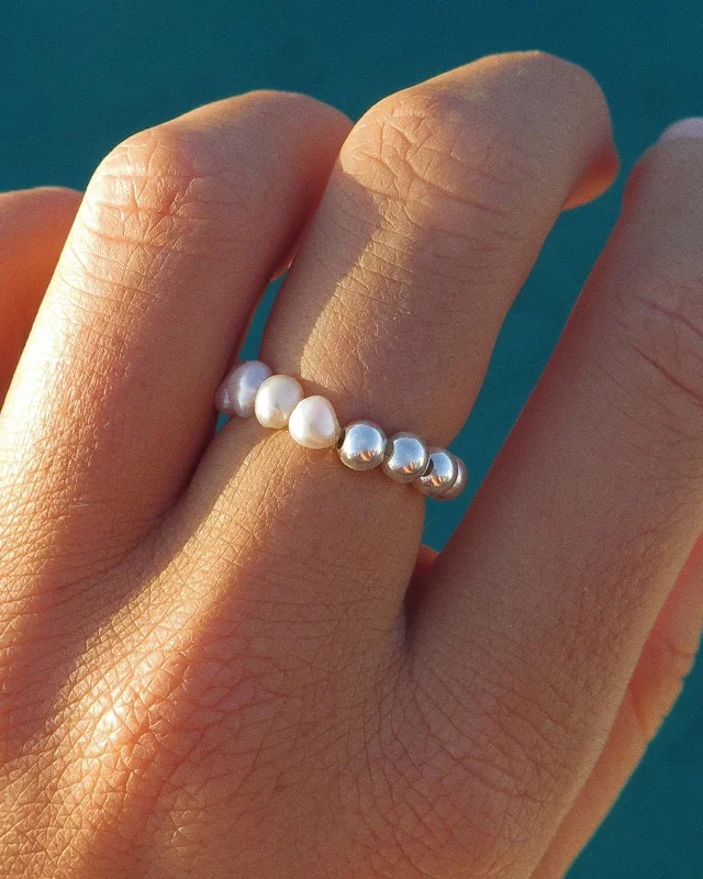 Holiday Jewelry Sale – Perfect Gifts At Great Prices Half Freshwater Pearl Beaded Ring - Sterling Silver Holiday Jewelry Sale – Perfect Gifts At Great Prices Half Freshwater Pearl Beaded Ring - Sterling Silver